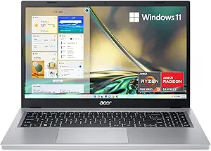 acer Aspire 3 A315-24P-R7VH Slim Laptop | 15.6" Full HD | AMD Ryzen 3 7320U Quad-Core | AMD Radeon Graphics | 8GB LPDDR5 | 128GB NVMe SSD | Wi-Fi 6 | Windows 11 Home