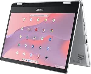 ASUS Chromebook Flip CX1 Convertible Laptop, 14" FHD NanoEdge 360-degree Touchscreen, Intel Celeron N4500 Processor, 128GB eMMC Storage, 8GB RAM, ChromeOS, Transparent Silver, CX1400FKA-AS88FT
