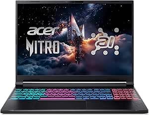 acer Nitro V 16S AI Gaming Laptop | AMD Ryzen 7 260 Processor | NVIDIA GeForce RTX 5060 Laptop GPU (572 AI Tops) | 16" WUXGA IPS 180Hz Display | 32GB DDR5 | 1TB Gen 4 SSD | Wi-Fi 6 | ANV16S-41-R2AJ