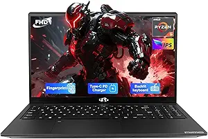 NIMO 15.6'' IPS FHD-Laptop, 4GB RAM 128GB SSD AMD Ryzen 5(Beat i5-1135G7, 4 Cores Up to 3.7GHz) Student Computer with 2 Years Warranty, 65W Type-C, Fingerprint, Backlit Keyboard, BT5.2, Numpad