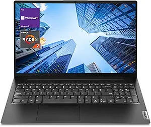 Lenovo V-Series V15 Business Laptop, 15.6" FHD Display, AMD Ryzen 7 7730U, 40GB RAM, 1TB SSD, Numeric Keypad, HDMI, RJ45, Webcam, Wi-Fi, Windows 11 Pro, Black