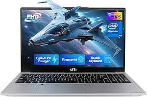 NIMO 15.6" IPS FHD-Laptop-Computer, Intel Pentium Quad Core N100 4GB RAM 128GB SSD (Beat i3-1115G4, Up to 3.4GHz) Backlit Keyboard Fingerprint Type-C WiFi 6 BT5.2, for Student and Home