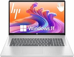HP 17 Business Touch Laptop 2025/2026 Edition, 17.3" HD+ Touchscreen, Intel 8-Core Processor, Copilot Key, 16GB RAM, 128GB eMMC + 512GB PCIe SSD, HDMI, Webcam, Wi-Fi 6, Windows 11 Home, Silver