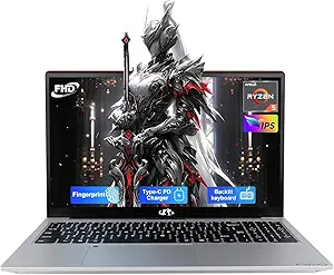 NIMO 15.6'' IPS FHD-Laptop, 8GB RAM 256GB SSD AMD Ryzen 5(Beat i5-1135G7, 4 Cores Up to 3.7GHz) Student Computer with 2 Years Warranty, 65W Type-C, Fingerprint, Backlit Keyboard, 180°Viewing
