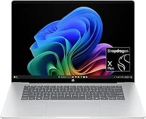HP OmniBook 5 16 inch Next Gen AI PC, 2K Touchscreen, Snapdragon X Plus X1P-42-100, 16 GB RAM, 512 GB SSD, Qualcomm Adreno GPU, Windows 11 Home, Copilot+ PC, Glacier Silver, 16-fb0000nr