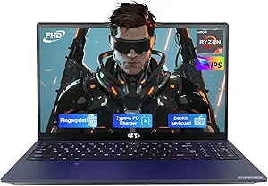15.6'' IPS FHD-Laptop, 32GB RAM 1TB SSD AMD Ryzen 5(Beat i5-1135G7, 4 Cores Up to 3.7GHz) Student Computer with 65W Type-C, 2 Years Warranty, Fingerprint, Backlit Keyboard, BT5.2, Numpad, for Home