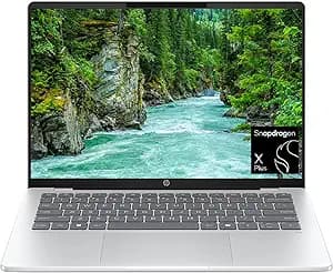 HP OmniBook 5 14 inch Next Gen AI PC, OLED Display, Snapdragon X Plus X1P-42-100, 16 GB RAM, 1 TB SSD, Qualcomm Adreno GPU, Windows 11 Home, Glacier Silver, 14-he0099nr